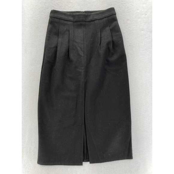 COMMENSE Black‎ Midi Skirt Pleated Career Office Wear Slit Women's Large NWT - Picture 1 of 14